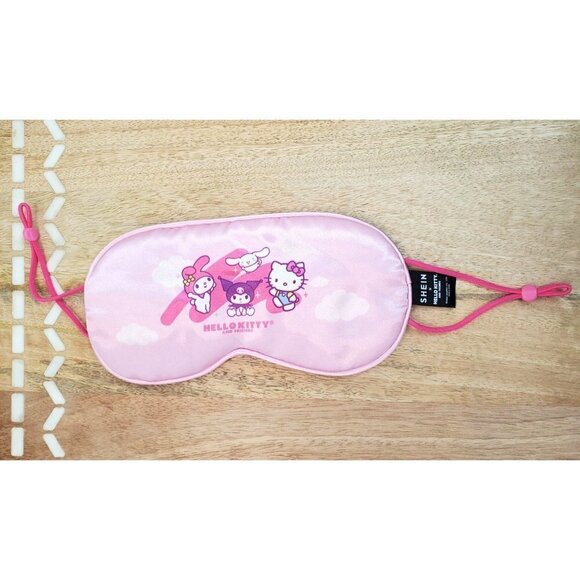 Hello Kitty Satin Sleep Mask with Bag Pink Shein X Sanrio - Picture 1 of 3